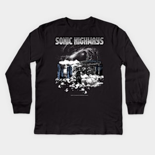 sonic highways unofficial merch by svkarnoprodvktion Kids Long Sleeve T-Shirt